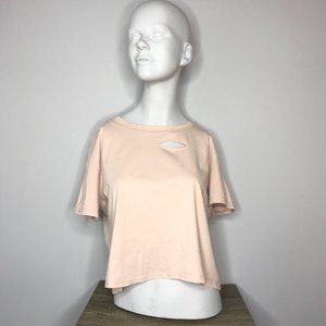 Pink Ripped Crop Top